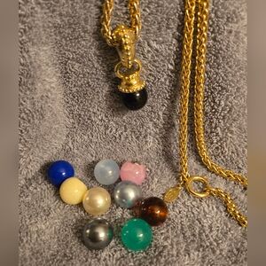 JOAN RIVERS Golden  Necklace with Multiple Colorful Beads